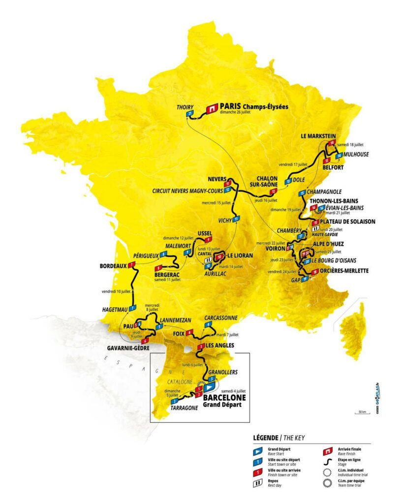Le parcours du Tour de France 2026.